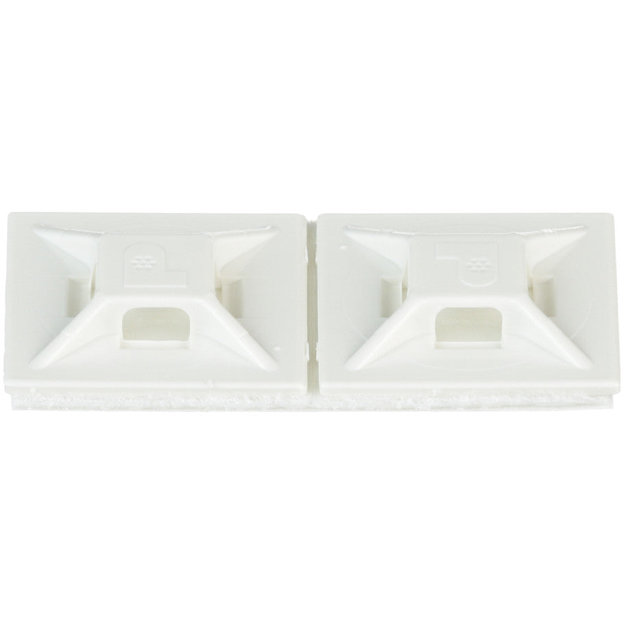 ABS Cable Tie Mount With Rubber Adhesive, 4-Way, White, 0.75 W x 0.75 in. L, Pack of 100