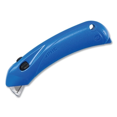 Disposable Restaurant Safety Cutter, NSF-Certified, 3-Button, Plastic, Pointed, Blue