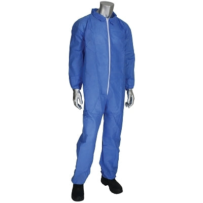 SMS Coverall, Elastic Wrist and Ankle, Blue, Large