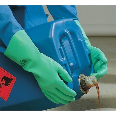 Stansolv AF-15 Gloves, Cuff, Flocked Lined, Size 10, Green