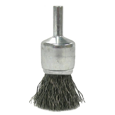 Crimped Wire Solid End Brushes, Steel, 22,000 rpm, 3/4" x 0.014"
