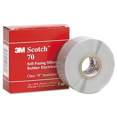 3M 572610 Self-Fusing Silicone Rubber Electrical Tape, 1 in X 30ft, 12mil, Sky Blue Gray