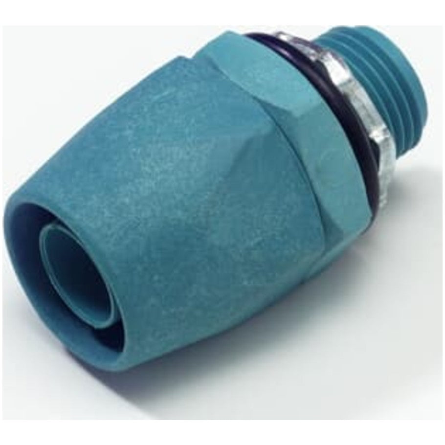 Liquid Tight Connector, Thermoplastic, Straight, Sealing O-Ring, Tapered Hub Thread, 1/2 in.