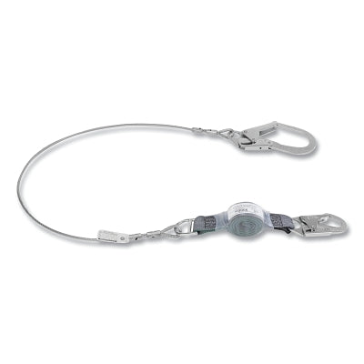 V-SERIES Standard Shock Absorbing Lanyard, 6 ft, Single, Small/Large Snaphooks, Cable, Fixed, 310 lb
