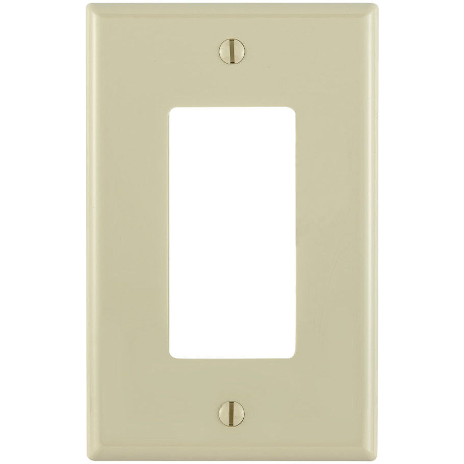 1-Gang Decora/GFCI Device Wallplate, Midway Size, Thermoplastic Nylon, Ivory