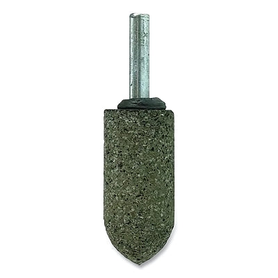 Tiger Mounted Point, 7/8 in dia x 1/4 in dia Shank x 1-1/2 in L Shank, 24 Grit, Zirconia Alumina, A11, 10 EA/BX