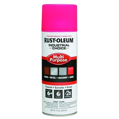 Industrial Choice 1600 System Enamel Aerosols, 12 oz, Fluorescent Pink, Hi-Gloss