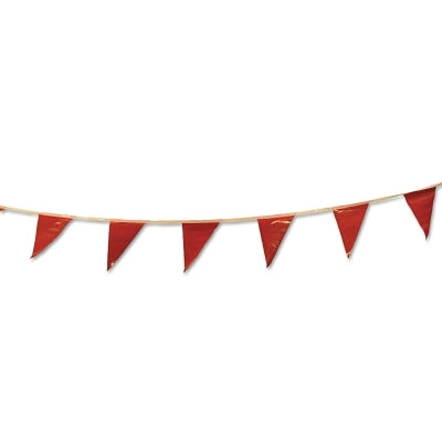 Pennant, 9 in x 12 in, 100 ft String, Vinyl, Red