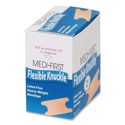 Extra Heavy Weight Adhesive Bandage, 1.5 in W, 2 in L, Knuckle, Fabric