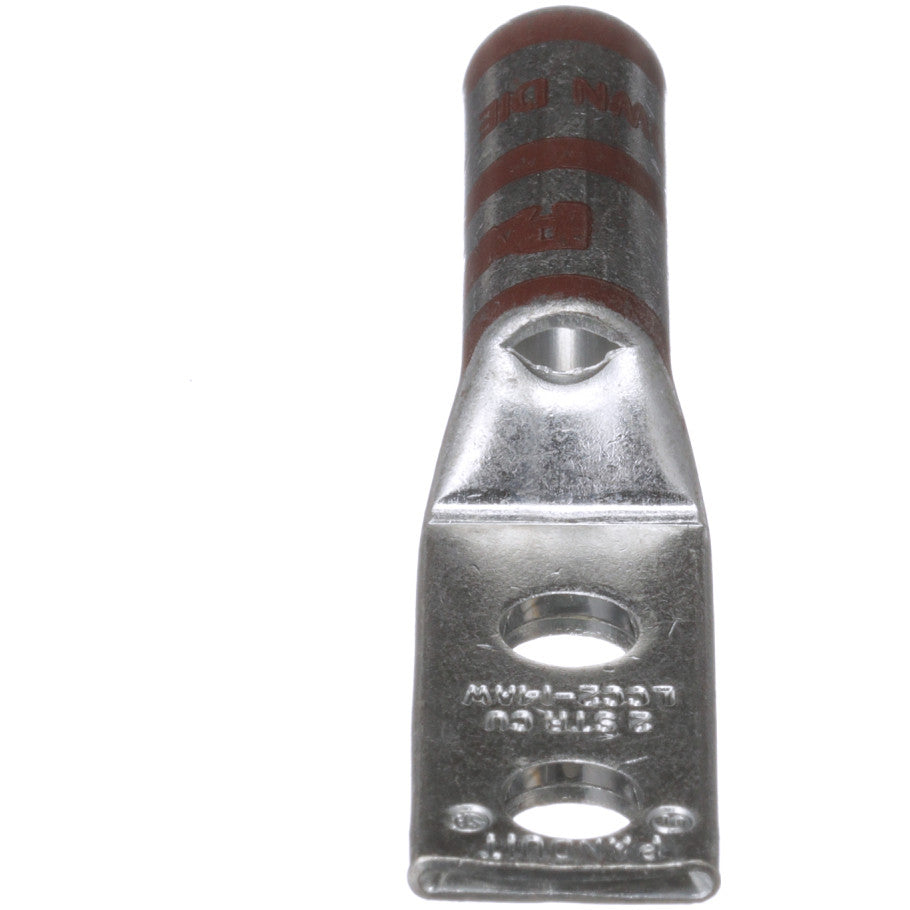 Long Barrel Lug with Inspection Window, 2-Hole, 2 AWG, Brown, 1/4 in.