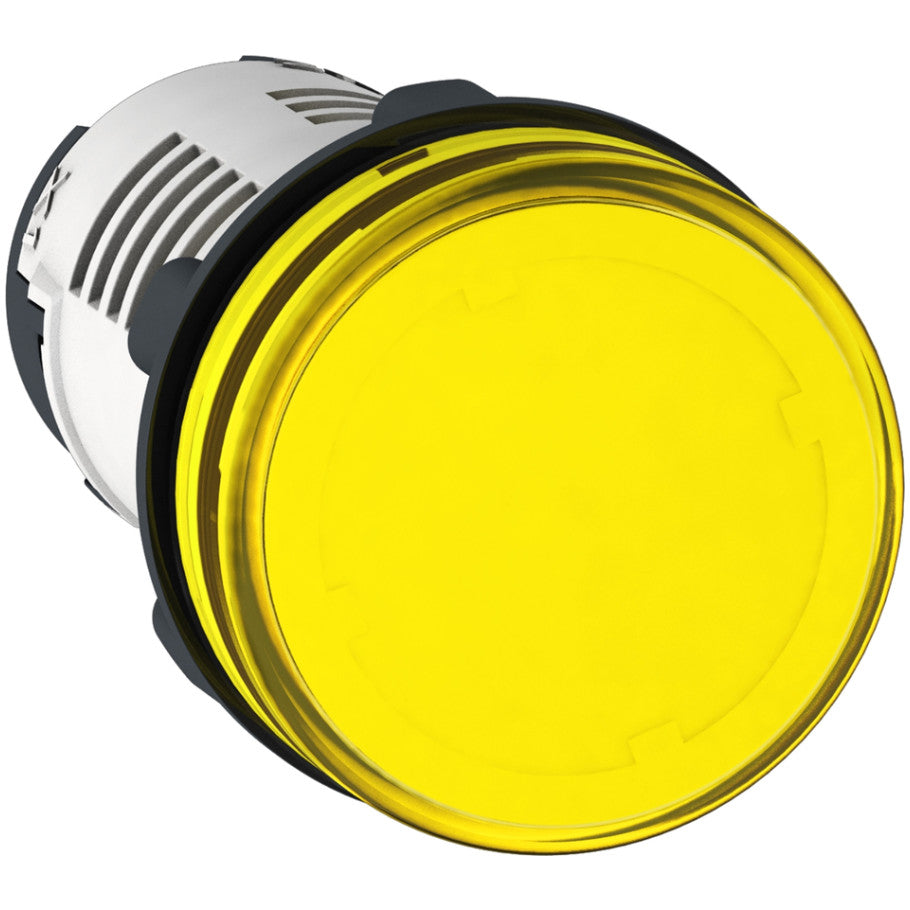 Harmony XB7 Pushbutton Pilot Light, Integral LED, Yellow Lens, 120V Power Supply
