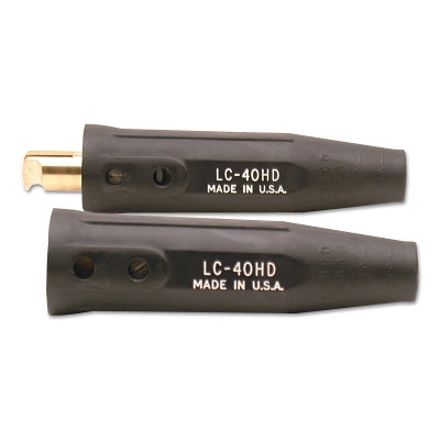Cable Connector, Double Oval Point Screw Connection,Male/Female, 3/0 to 4/0 AWG Cap, Black