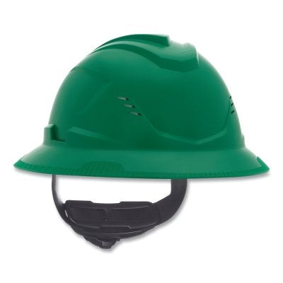 V-Gard C1 Hard Hat, Fas-Trac III 4 Point Ratchet, Vented, Green