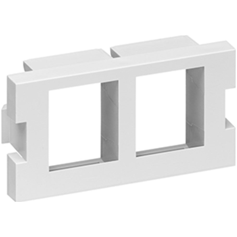 2-Port MOS QUICKPORT Adapter, 1 Unit High, White