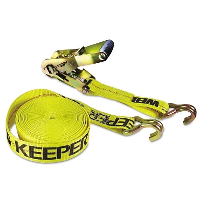 Ratchet Tie-Down Strap, Heavy-Duty, Steel Double J-Hooks, 2 in W x 27 ft L, 3333 lb Load Capacity