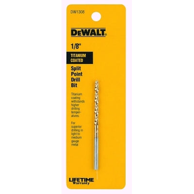 Titanium Split Point Drill Bits, 1/8 in