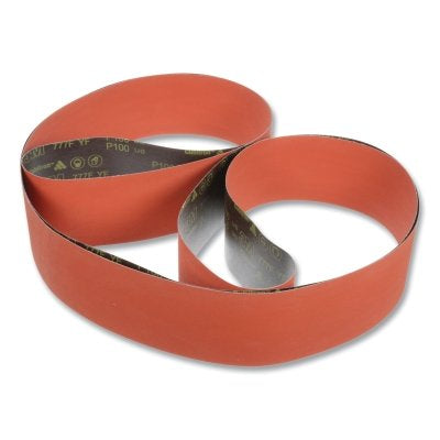 3M 051144-76733 Cloth Belt, 777F, YF-Weight, 6 in W x 48 in L, 80 Grit, Ceramic Aluminum Oxide, Flim-lok/Single-flex