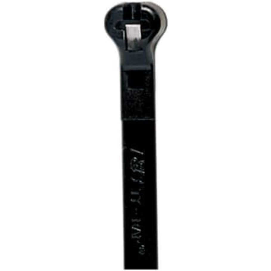Ty Rap Cable Tie, Weather Resistant, Stainless Steel Locking Device, 3.62 L x 0.09 in. W, Black Nylon