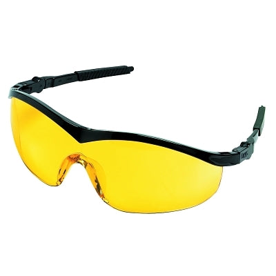 Storm Protective Eyewear, Amber Lens, Polycarbonate, Black Frame, Nylon