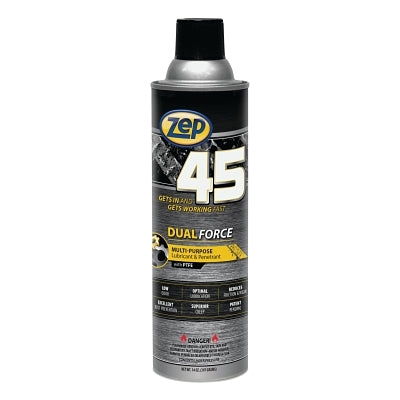 Zep 45 DUAL FORCE Multi-Purpose Lubricants and Penetrant, 14 oz, Aerosol Can