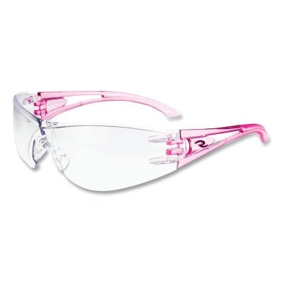 Optima Safety Eyewear, Clear Lens, Polycarbonate, Uncoated, Pink Frame