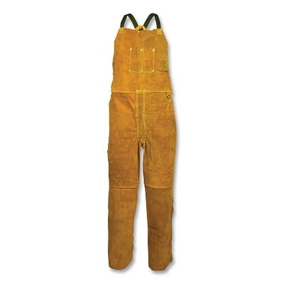 Side Split Cowhide Apron, 5300 Split Leg Bib, 2-Chest Pockets, Cotton X-Back Straps, 24 in W x 54 in L, D-Ring, Bourbon Brn