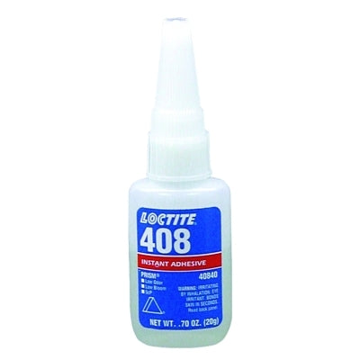 408 Prism Instant Adhesive, Low Odor/Low Bloom, 20 g, Bottle, Clear