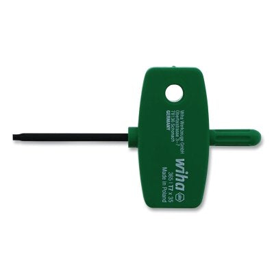 Wing Handle Torx Key, 1-3/8 in L, Alloy Steel, Green