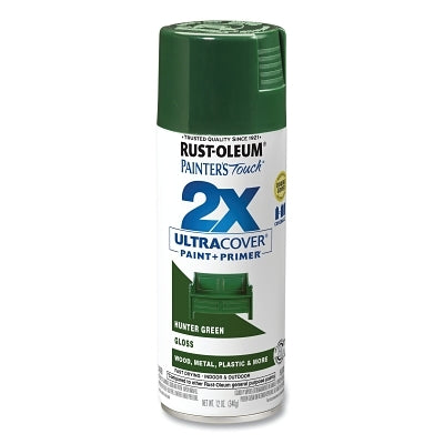 Painter's Touch 2X Ultra Cover Gloss Spray Paints + Primer, 12 oz, Hunter Green