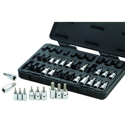 36 Piece Master Torx Set with Hex Bit Sockets, 1/4 in, 3/8 in & 1/2 in