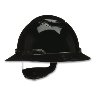 3M H-812SFV-UV SecureFit Pressure Diffusion Ratchet Suspension w/UVicator Hard Hats and Caps, Full Brim, Vented, Black