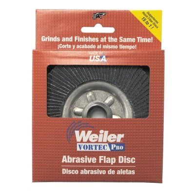 Vortec Pro Coated Flap Disc, 4.5 in dia, 80 grit, 5/8 in -11 arbor, 13000 RPM