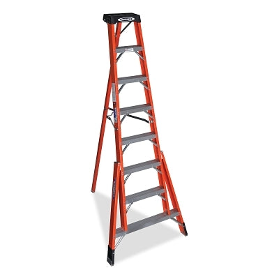 Tripod Ladder, FTP6208, Type IA, 8 ft L, 40 in W, 300 lb Load Capacity, Orange