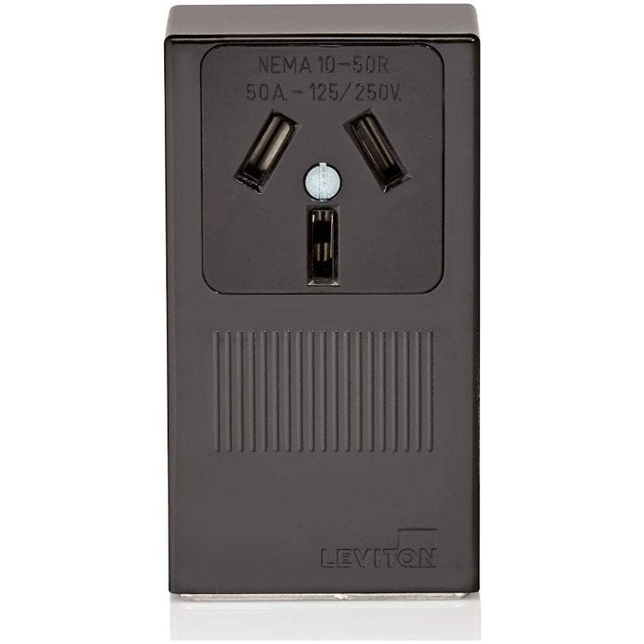 50 Amp Thermoplastic Power Single Outlet, Black