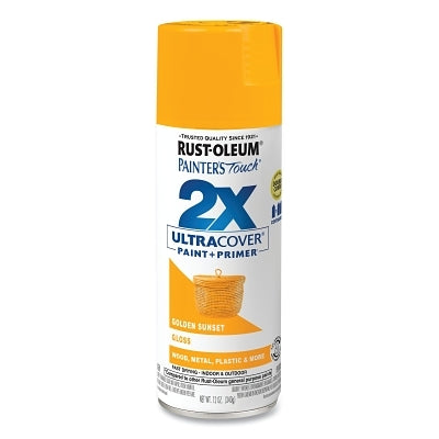 Painter's Touch 2X Ultra Cover Gloss Spray Paints + Primer, 12 oz, Aerosol Can, Golden Sunset