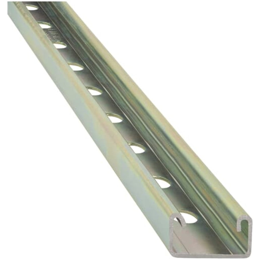 Channel, 14 ga., 1-1/2 in. x 3/4 in.,L. 10 ft., Steel with Punched 9/16 in.