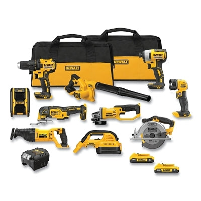 Cordless Combination Tool Kit, 10-Tool, 20V MAX*, Incl 6 Tools/Vacuum/Work Light/Speaker/Batteries/Charger/Bags