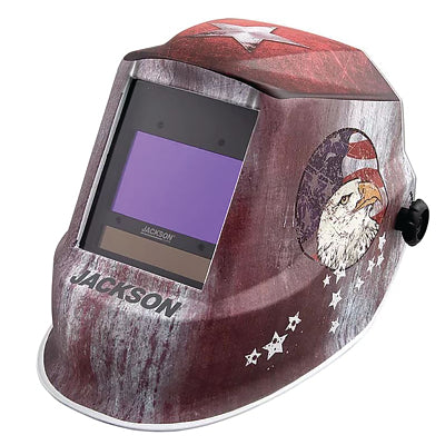 Graphic Premium Auto-Darkening Welding Helmet, Freedom, 4/5 to 13 Shade, Ratchet, 3.94 in x 2.36 in Window