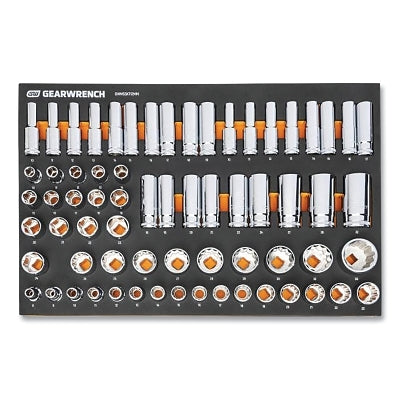 Modular Master Socket Set, 67-pc, Metric, 6 and 12 Point, 1/2 in Drive