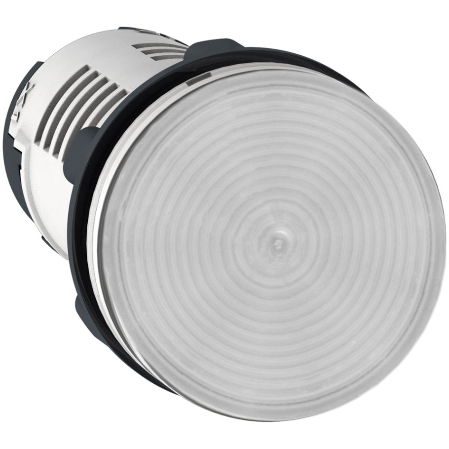 Monolithic pilot light, Harmony XB7, plastic, clear, 22mm, integral LED, 110...120V AC