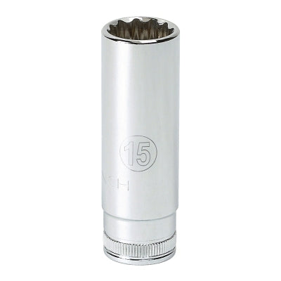6 Point Metric Deep Socket Sets, 1/4 in Drive, 8 mm, 1.929 in Long