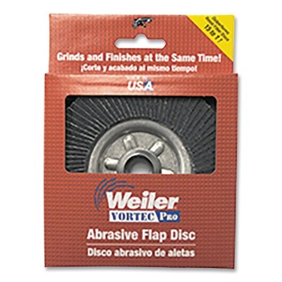 Vortec Pro Coated Flap Disc, 4-1/2 in dia, 36 grit, 5/8 in - 11 arbor, 13000 RPM