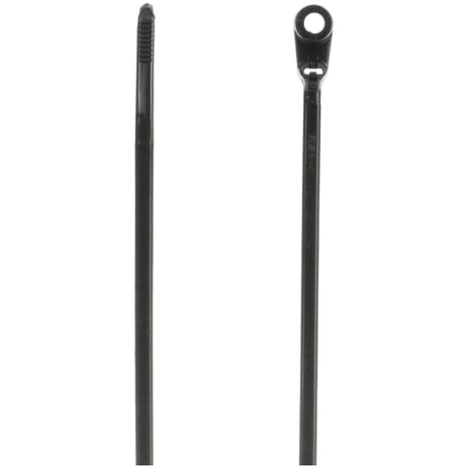 Cable Ties, Nylon, Polyamide 6.6, 4 in L, 1.14 in. Capacity, 40 lb. Strength, Black