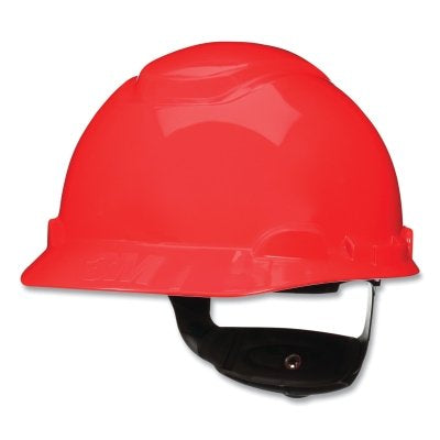 3M H-705SFR-UV SecureFit Pressure Diffusion Ratchet Suspension w/UVicator Hard Hats and Caps, Cap, Red