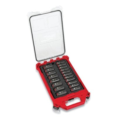 SHOCKWAVE Impact Duty PACKOUT Socket Set, 3/8 in Drive, 19 Pc, MM