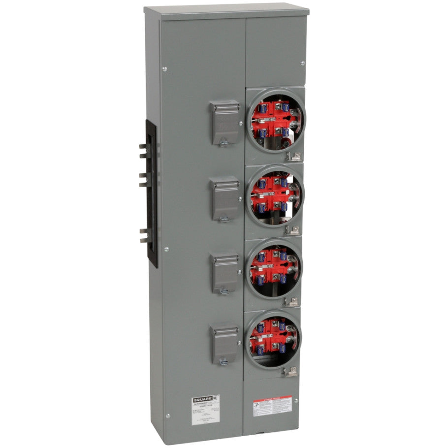 EZ Meter Pak EZMR Residential Branch Unit, 5 Jaw Ringless Socket Without Bypass, 225A, 1 Phase IN
