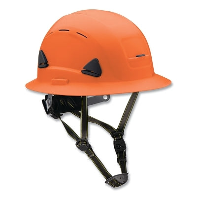 Fibre-Metal Climbing Style Full Brim Safety Helmet, Type II, Class C, Ratchet Suspension, Vented, Orange