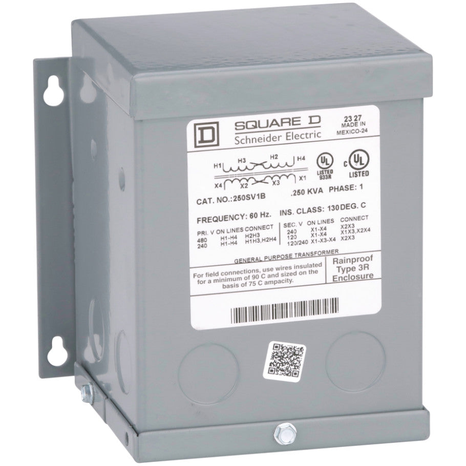 Transformer, dry type, encapsulated, 0.25kVA, 1 phase, 240x480V primary, 120/240V secondary, 4A  TAA, BAA, BABA, BAA_COTS
