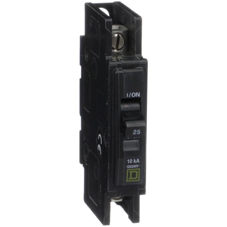 QOU Miniature Low Ampere Circuit Breaker, Unit-Mount, 10kA, 120/240 Vac, 1-Pole, 25A