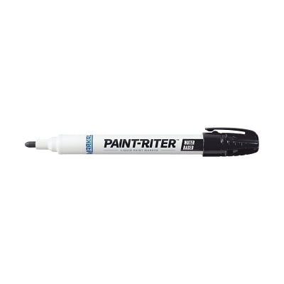 Paint-Riter Water-Based Paint Marker, Black, 1/8 in, Medium Tip